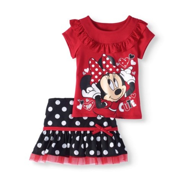 Disney Other - NWOT- Minnie Mouse Eyelet Top & Poplin Skirt